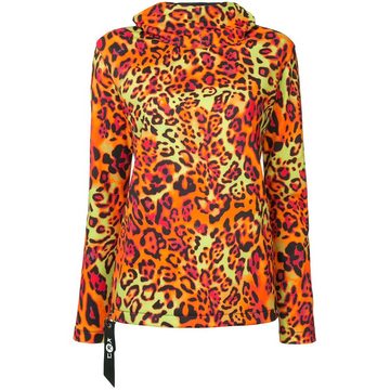 leopard print hooded top