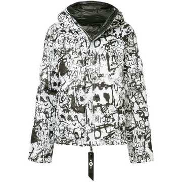 Stravers hood graffiti print jacket