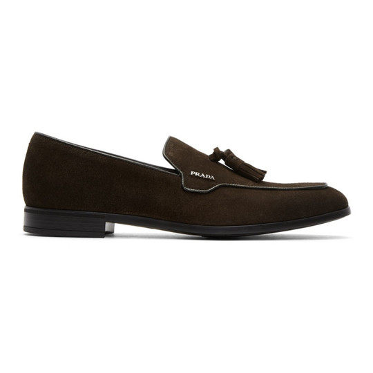 Brown Suede Tassel Loafers展示图