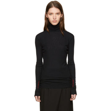 Black Ribbed Turtleneck