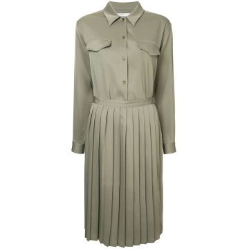 pleated skirt shirt dress