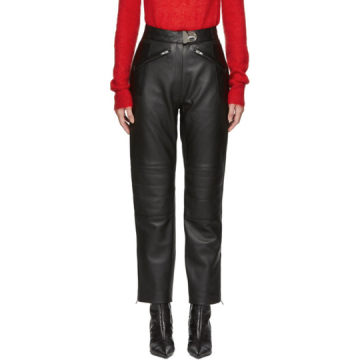 Black Leather Moto Trousers