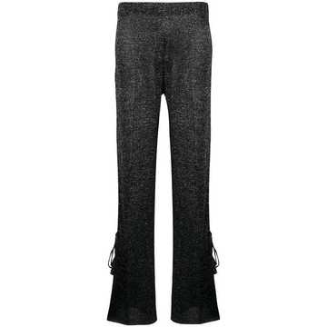 lamé flared trousers