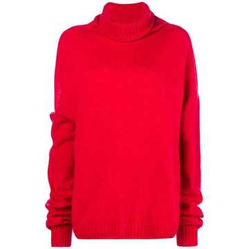 sleeve cut-out turtleneck jumper