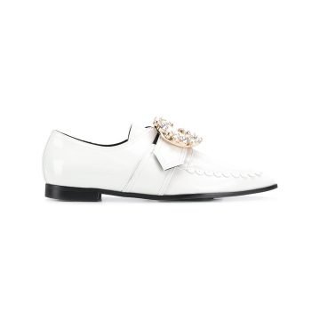 crystal buckled loafers