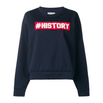 slogan patch sweatshirt