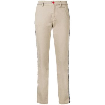 side-stripe fitted trousers