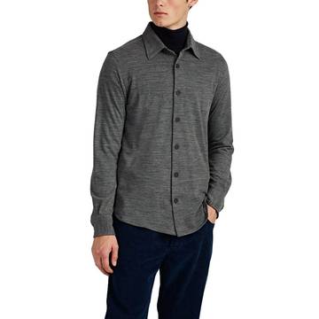 Wool-Cashmere Piqué Long-Sleeve Polo Shirt