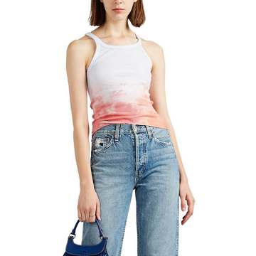 Tie-Dyed Rib-Knit Cotton Tank