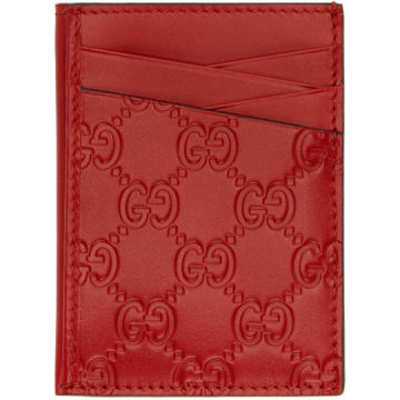 Red 'Gucci Signature' Card Holder