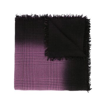 frayed check scarf