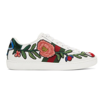 White Floral Ace Sneakers