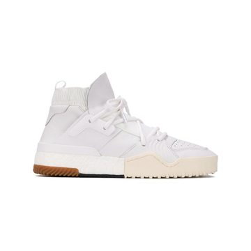 panelled hi-top sneakers