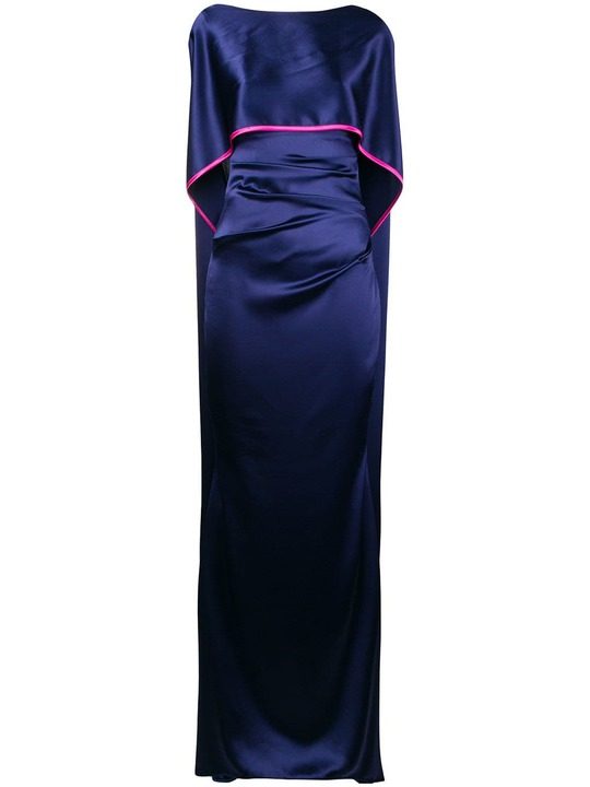 sheen long cape dress展示图