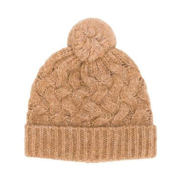 cable-knit beanie