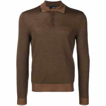 knitted longsleeved polo shirt