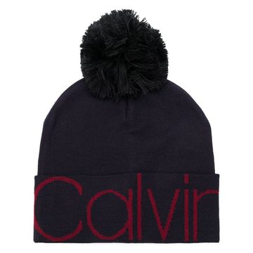 logo intarsia pom pom beanie