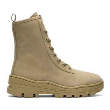 Taupe Nubuck Military Boots