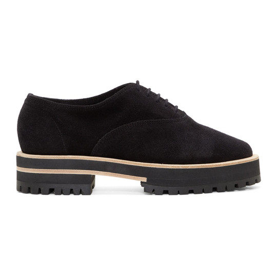 Black Suede Gordon Lug Sole Oxfords展示图