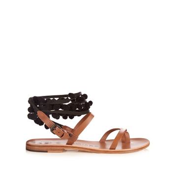 Anna pompom-embellished leather sandals