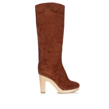 Shearling-lined suede boots