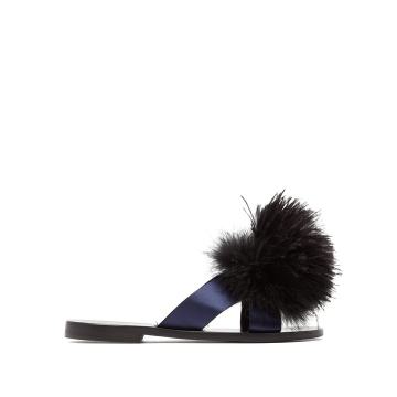 Antonia feather-pompom sandals