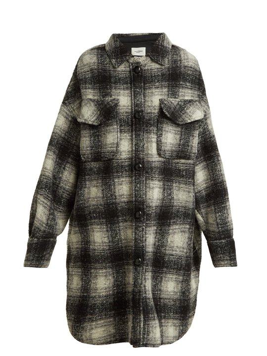 Gario oversized checked wool-blend coat展示图