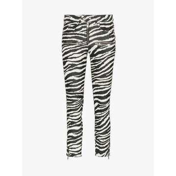 Black and White Alone Zebra Print Cotton Trousers