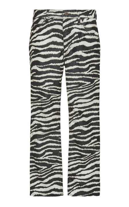 Apolo Animal-Print Stretch-Cotton Straight-Leg pants展示图