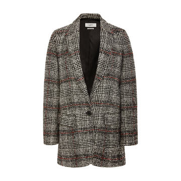 Oversized Plaid Boucl�� Blazer