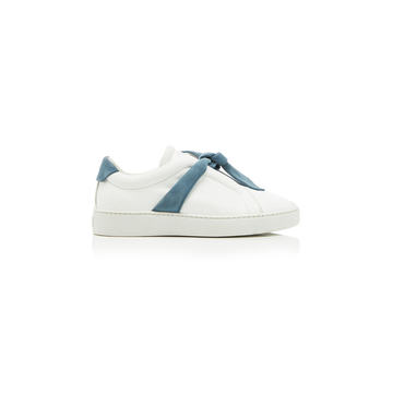 Clarita Bow-Embellished Leather and Suede Sneakers