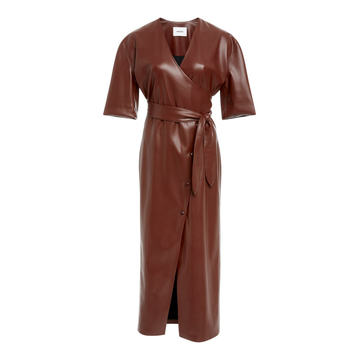 Penelope Vegan Leather Wrap Dress