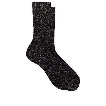 Metallic Cotton-Blend Mid-Calf Socks