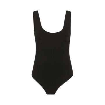 Seamed Cotton Scoop Neck Bodysuit