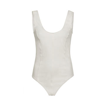 Seamed Cotton Scoop Neck Bodysuit