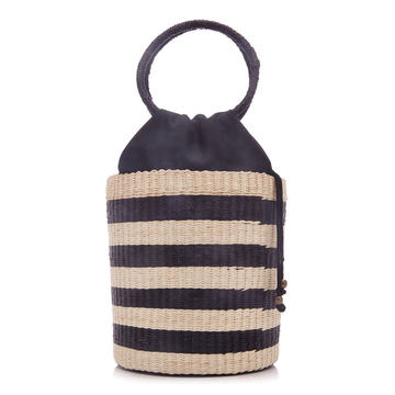 Striped Straw Tote