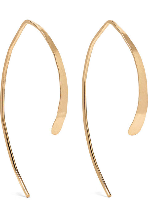 Wishbone 14K 黄金耳环展示图