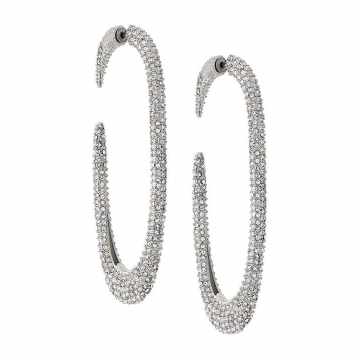 crystal embellished hoop earrings