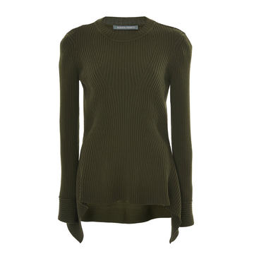 Long Sleeve Peplum Wool Sweater