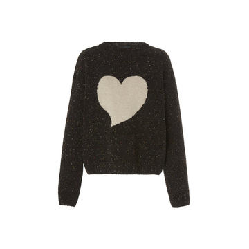 Intarsia Knit Wool Blend Sweater