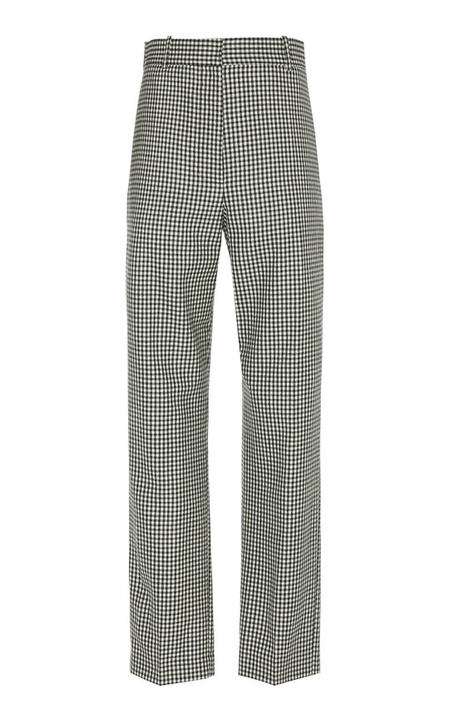 Michael High-Rise Gingham Wool Trousers展示图