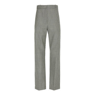 Michael High-Rise Gingham Wool Trousers