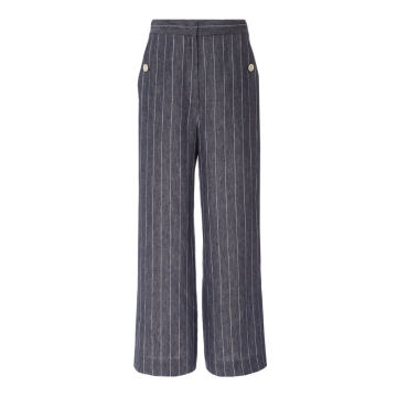High-Waisted Cropped Linen Pants