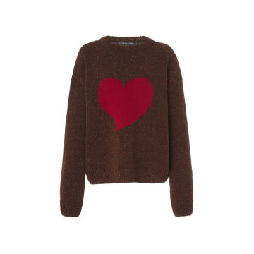 Intarsia Knit Wool Blend Sweater