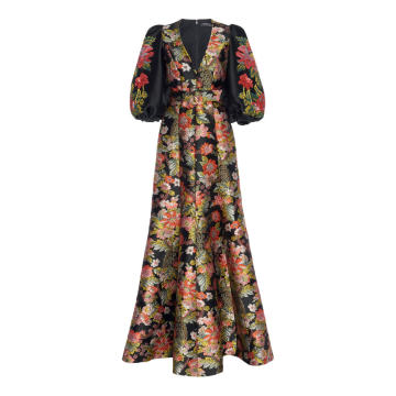 Statement Sleeve Floral Gown