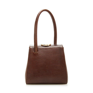 Mademoiselle Lizard Embossed Leather Bag