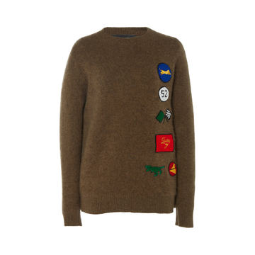 Chenille Patch Cashmere Sweater