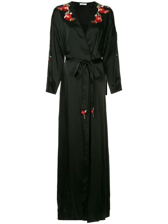 silky poppy trim robe gown展示图