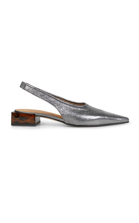 Exclusive Metallic Leather Slingback Pumps展示图