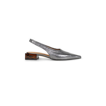 Exclusive Metallic Leather Slingback Pumps